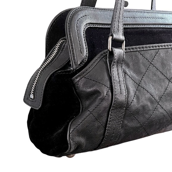 CHANEL Reissue Bowler Bag Black Caviar Leather Chenille Silver Hardware Large - Picture 9 of 16